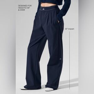 ALO Yoga Women's Navy Pants Trouser Long